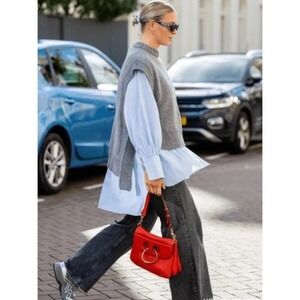 The Knotty Ones Kalvos 100% Merino Wool Sweater Vest NWT Gray